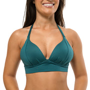 Solid Dark Green Brazilian Halter Bikini Top