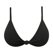 Solid Black Brazilian Knot Triangle Bikini Top