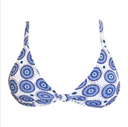 White Santorini Brazilian Knot Triangle Bikini Top