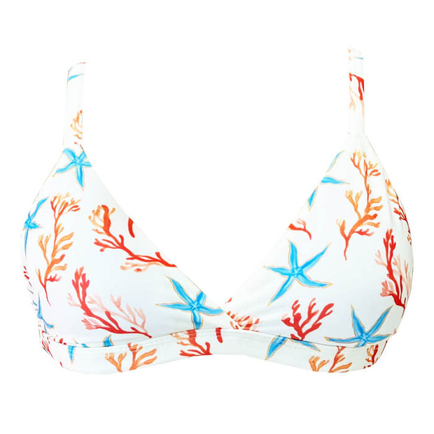 White Starfish Brazilian Fixed Triangle Bikini Top