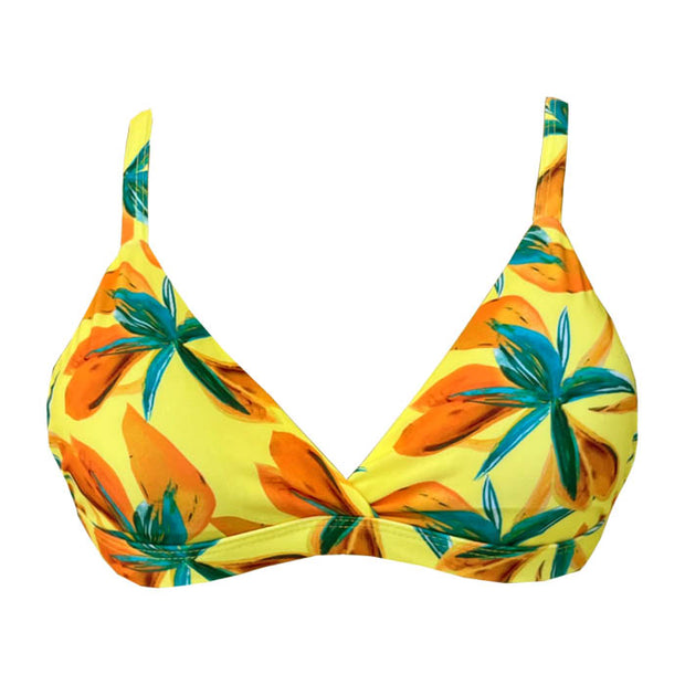 Yellow Spring Brazilian Fixed Triangle Bikini Top