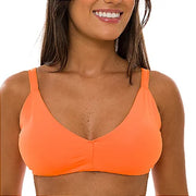 Solid Orange Brazilian Knot Triangle Bikini Top