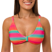 Colorful Rainbow Brazilian Knot Triangle Bikini Top