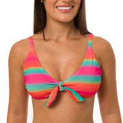 Colorful Rainbow Brazilian Knot Triangle Bikini Top