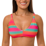 Colorful Rainbow Brazilian Knot Triangle Bikini Top