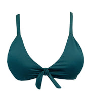 Solid Dark Green Brazilian Knot Triangle Bikini Top