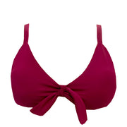 Solid Cherry Red Brazilian Knot Triangle Bikini Top