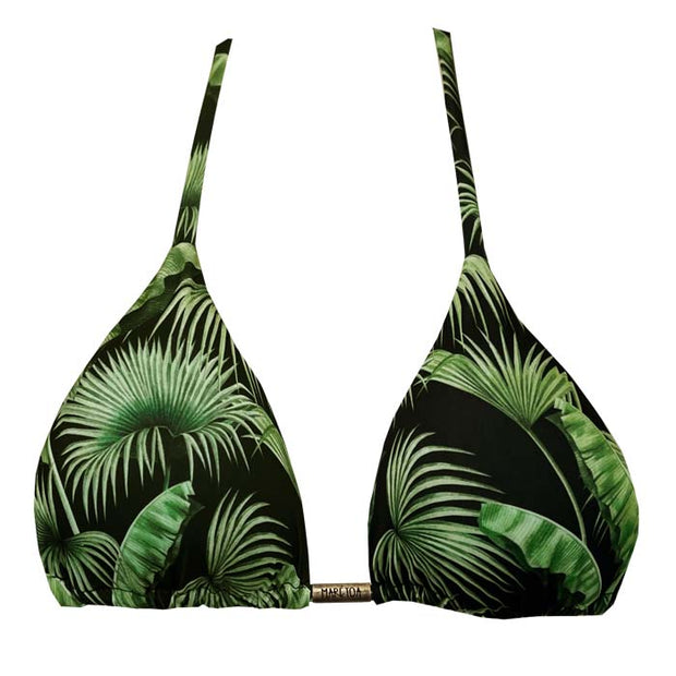 Green Foliage Brazilian Triangle Bikini Top
