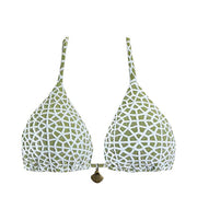 Ribbed Pistachio Green Brazilian Triangle Bikini Top
