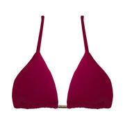Solid Cherry Red Brazilian Triangle Bikini Top