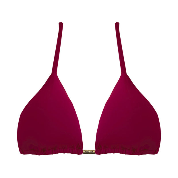 Solid Cherry Red Brazilian Triangle Bikini Top