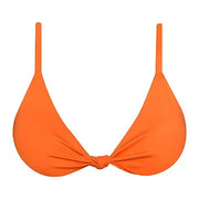 Solid Orange Brazilian Knot Triangle Bikini Top