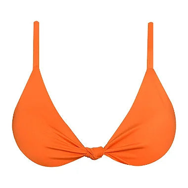 Solid Orange Brazilian Knot Triangle Bikini Top
