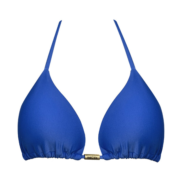 Solid Cobalt Blue Brazilian Triangle Bikini Top