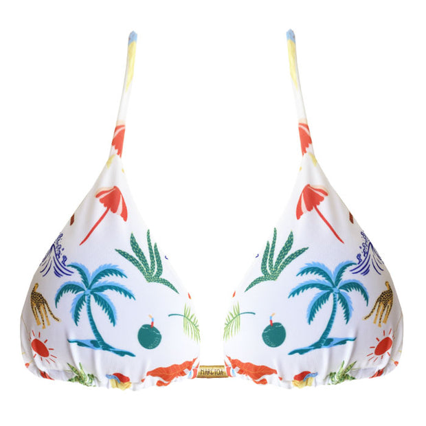 White Summer Holidays Brazilian Triangle Bikini Top