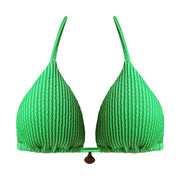Ribbed Emerald Green Brazilian Triangle Bikini Top