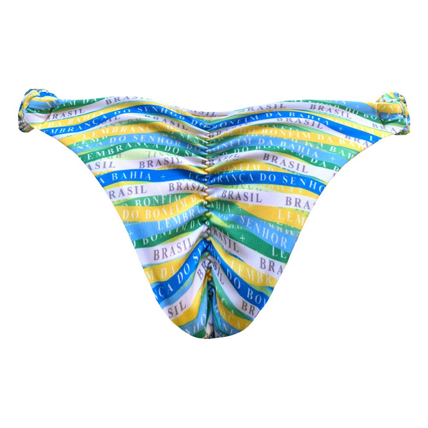Brazil Colors Print Brazilian Classic Side Scrunch Bikini Bottom