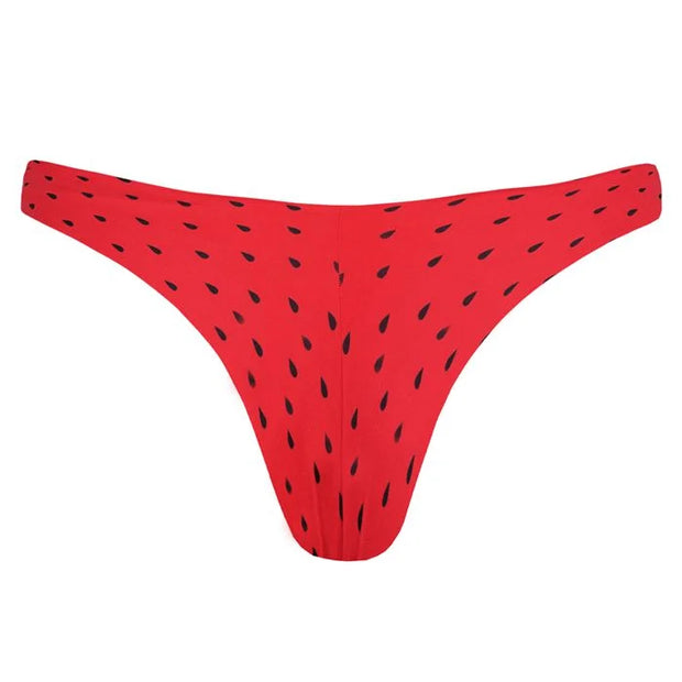 Red Watermelon Brazilian Classic Thong Bikini Bottom