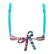 Colorful Stripes Brazilian Knot Triangle Bikini Top