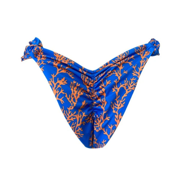 Blue Orange Sea Coral Brazilian Bikini Bottom – MARETOA BIKINIS USA