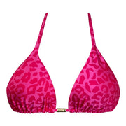 Pink Glow Jaguar Brazilian Triangle Bikini Top