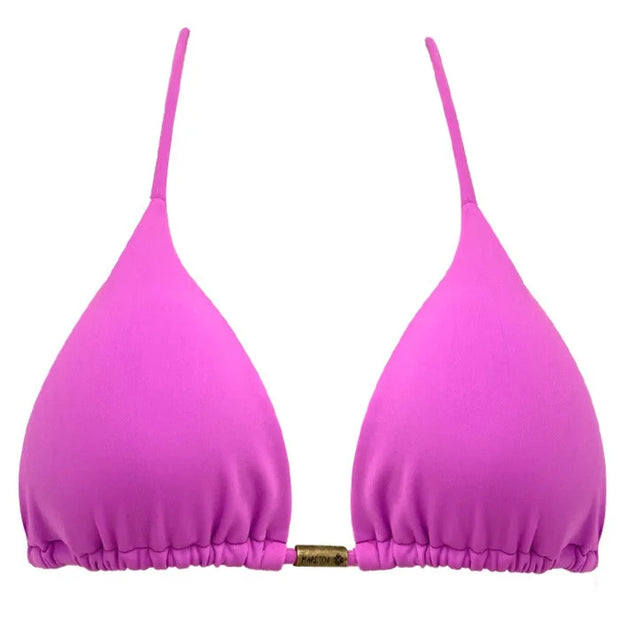 Solid Pink Magenta Brazilian Triangle Bikini Top