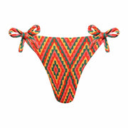 Colorful Geometric Brazilian Tie Side Scrunch Bikini Bottom