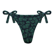 Green Waves Brazilian Tie Side Scrunch Bikini Bottom