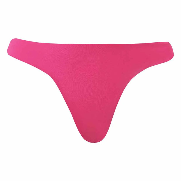 Solid New Pink Brazilian Classic Thong Bikini Bottom