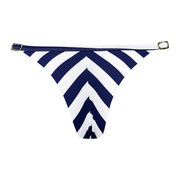 Blue Navy Stripes Brazilian Thong Bikini Bottom