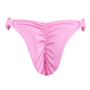 Solid Pink Cotton Candy Brazilian Classic Side Scrunch Bikini Bottom