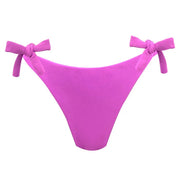 Solid Pink Magenta Brazilian Tie Side Scrunch Bikini Bottom