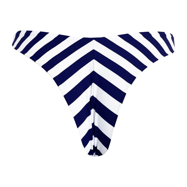 Blue Navy Stripes Brazilian Classic Thong Bikini Bottom