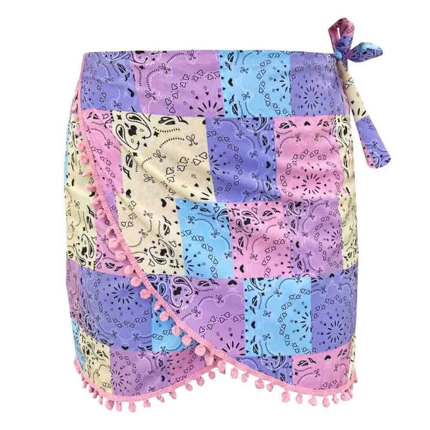 Pink Candy Love Swim Cover Up Pareo Skirt