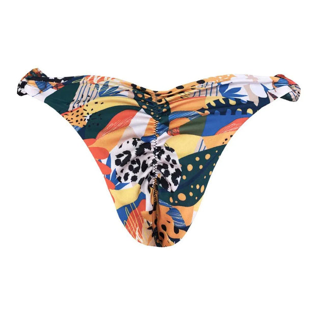Mixed Jaguar Print Brazilian Classic Side Scrunch Bikini Bottom