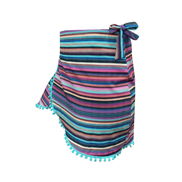 Colorful Stripes Swim Cover Up Pareo Skirt