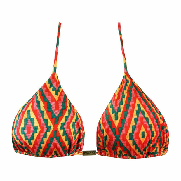 Colorful Geometric Brazilian Triangle Bikini Top