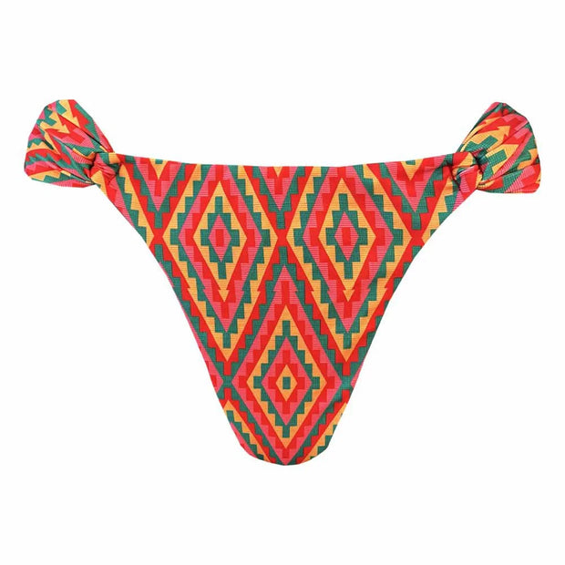 Colorful Geometric Brazilian Classic Side Scrunch Bikini Bottom