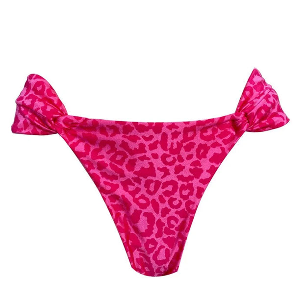 Pink Glow Jaguar Brazilian Classic Side Scrunch Bikini Bottom