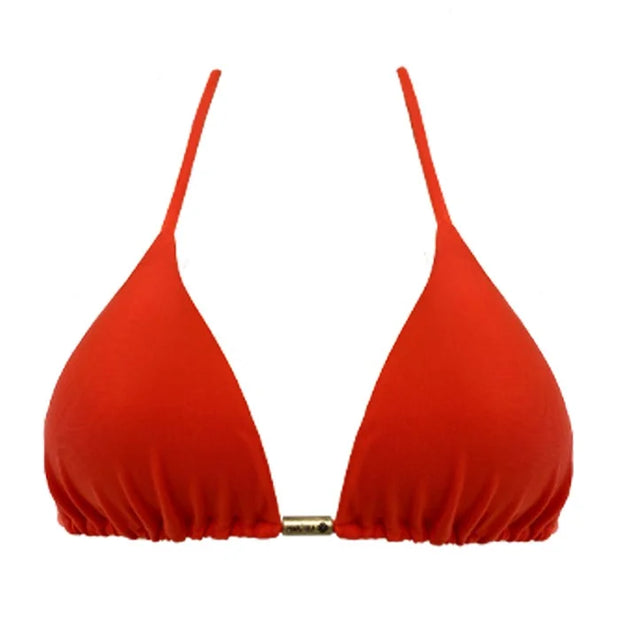 Solid Red Brazilian Triangle Bikini Top