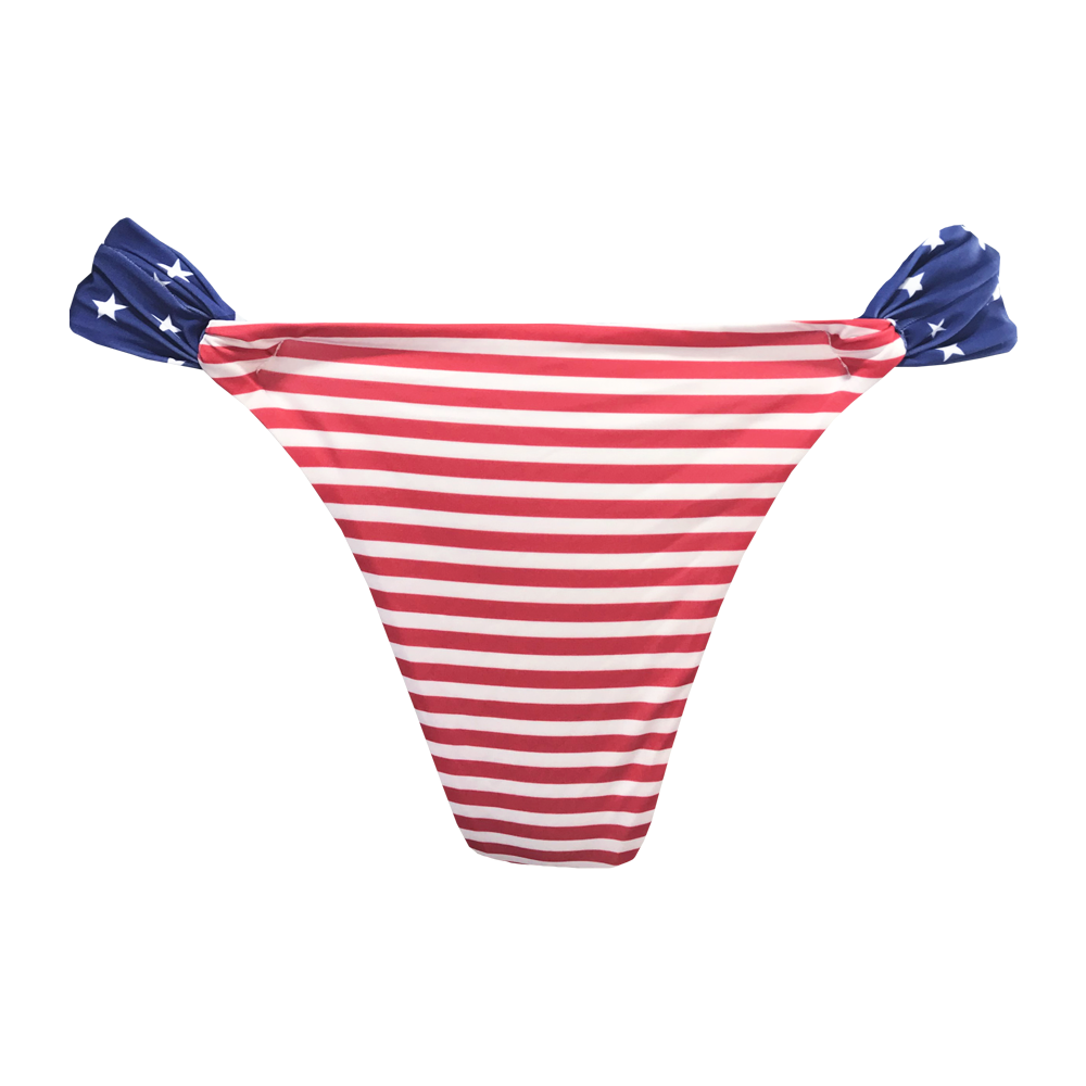 High Cut Brazilian Swim Suit bottom in American Stripes