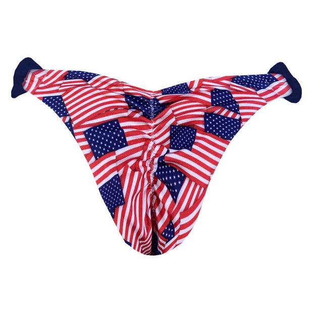 Mini American Flags Brazilian Classic Side Scrunch Bikini Bottom