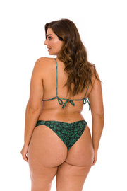 Green Waves Brazilian Classic Side Scrunch Bikini Bottom