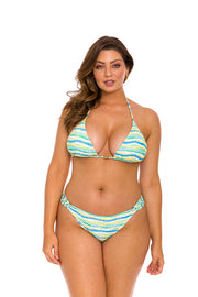 Brazil Colors Print Brazilian Classic Side Scrunch Bikini Bottom
