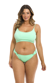 Solid Mint Green Brazilian Cropped Bikini Top
