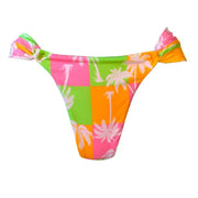 Colorful Coconut Trees Brazilian Classic Side Scrunch Bikini Bottom