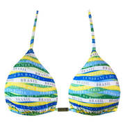 Brazil Colors Print Brazilian Triangle Bikini Top