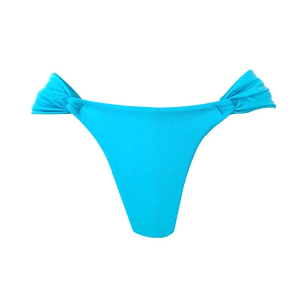 Solid Turquoise Blue Brazilian Classic Side Scrunch Bikini Bottom