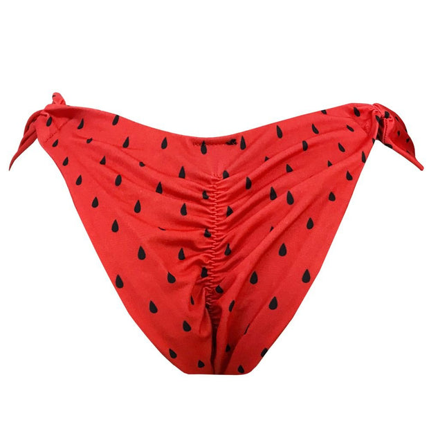 TAHITI Textured Brazilian Bikini Bottom - Bright Red